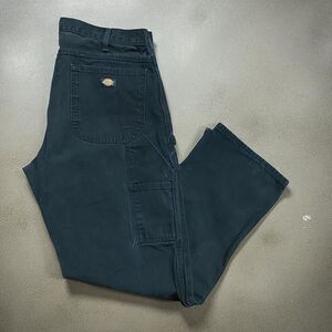 Dickies Workwear Straight Canvas Carpenter Black Cotton Pants Men's Size 36 x 32
